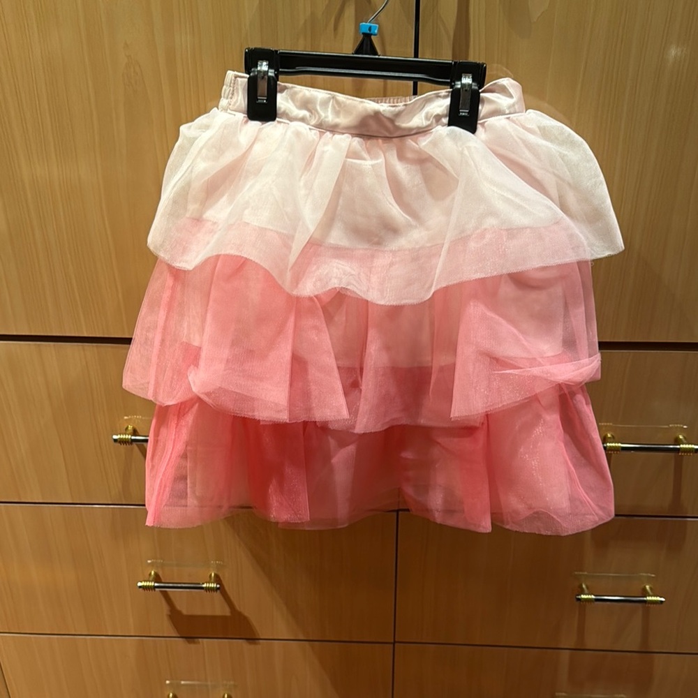 Pink Mini Bubble Skirt with Tiered Layers